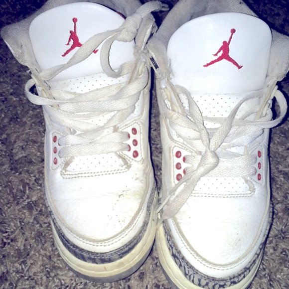 JORDAN 3 white Cement WORN Like 6 times and selling for cheap 😁 - Picture 1 of 4